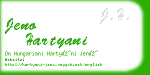 jeno hartyani business card